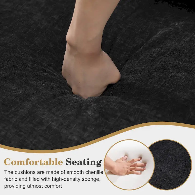 Poltrona accent imbottita con finitura borchiata e gambe in legno - Set da 2