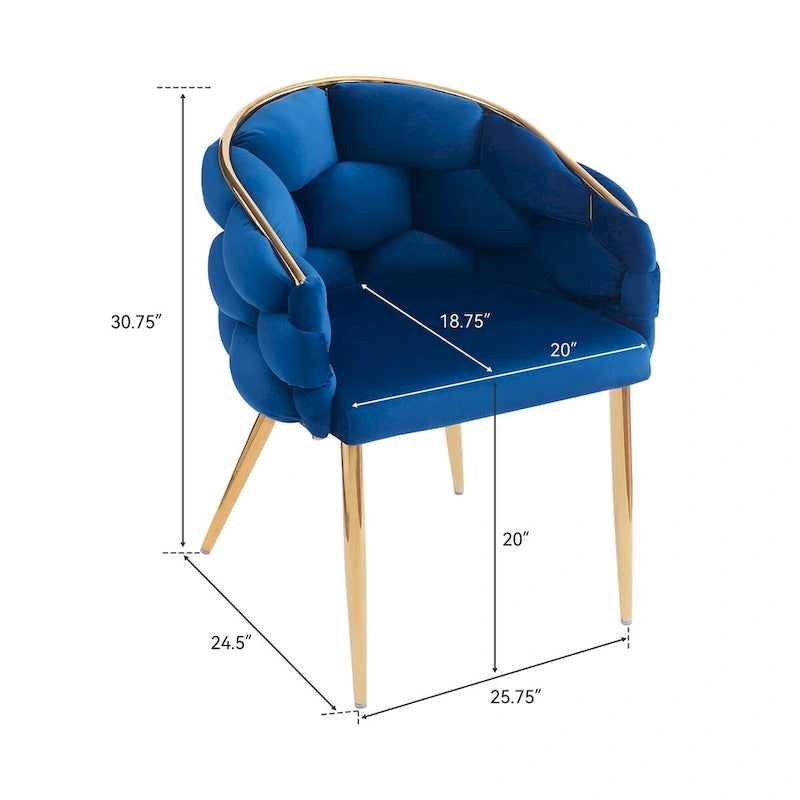 Poltrona d'accento in velluto con gambe in metallo dorato - Soggiorno e Camera da letto